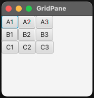 JavaFX GridPane Screenshot Beispiel