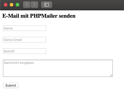 Kontaktformular Mit Php Mailer Erstellen Falconbyte Net