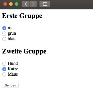 HTML PHP Radio button group
